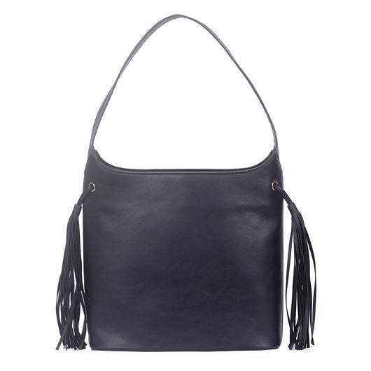 Tilly Tassel Side Tote Bag - Black image 1
