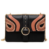 Shea Buckle Cross Body Bag - Black / Nude image 1