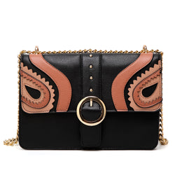 Shea Buckle Cross Body Bag - Black / Nude image 1