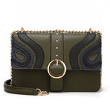 Shea Buckle Cross Body Bag - Green / Black image 1