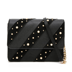 Shyanne Pearl Detail Cross Body Bag - Black image 1