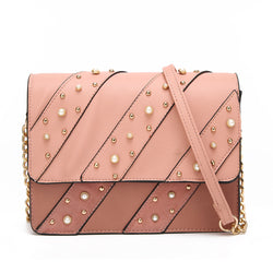 Shyanne Pearl Detail Cross Body Bag - Nude image 1