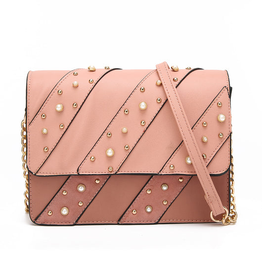 Shyanne Pearl Detail Cross Body Bag - Nude image 1