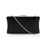 Velvet Textured Pattern Design Box Clutch - Black image 1