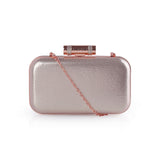 Shimmer Box Bag With Cylinder Clasp Fastening - Bronze image 1