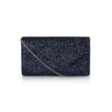 Asymmetric chunky glitter clutch bag - Blue / Green image 1