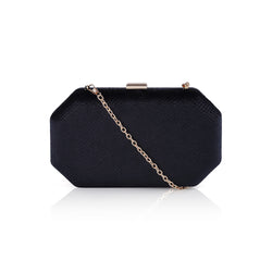 Textured Velvet Angled Box Bag - Black image 1