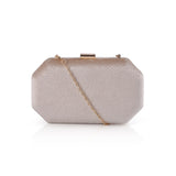 Textured Velvet Angled Box Bag - Champagne image 1