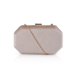 Textured Velvet Angled Box Bag - Champagne image 1