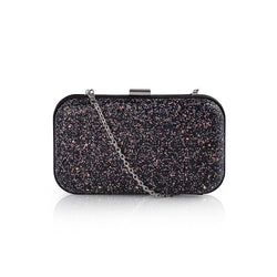Chunky Glitter Two Toned Box Bag - Black image 1