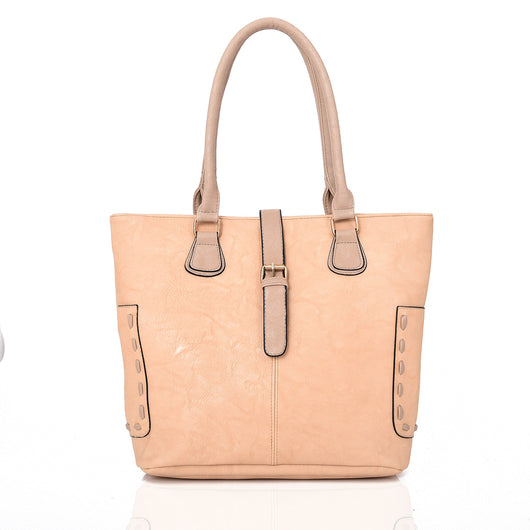 Maeve Thick Stitched Side Shopper Bag - Beige image 1