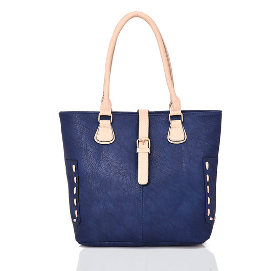 Maeve Thick Stitched Side Shopper Bag - Cobalt Blue image 1