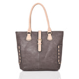 Maeve Thick Stitched Side Shopper Bag - Grey image 1