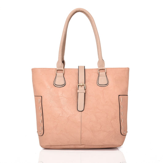 Maeve Thick Stitched Side Shopper Bag - Pink image 1