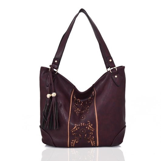 Miai Double Tassel Shopper Bag - Purple image 1