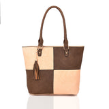 Carlie Tassel Twin Colour Tote Bag - Beige image 1
