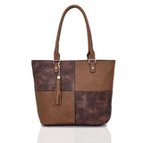 Carlie Tassel Twin Colour Tote Bag - Brown image 1