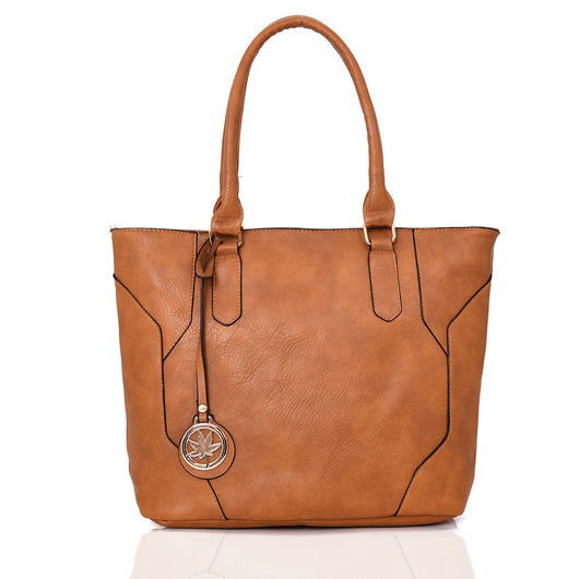Lila Shopper Bag With Charm - Tan image 1