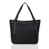 Cordelia Stud Trim Textured Shopper Bag - Black image 1
