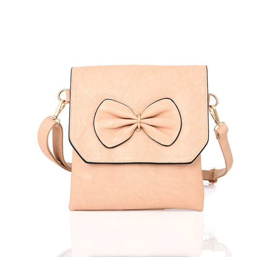 Zeidi Bow Cross Body Bag - Beige image 1