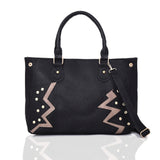 Elodie Pattern And Stud Tote Bag - Black image 1