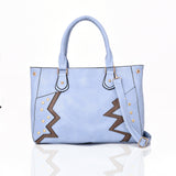 Elodie Pattern And Stud Tote Bag - Light Blue image 1