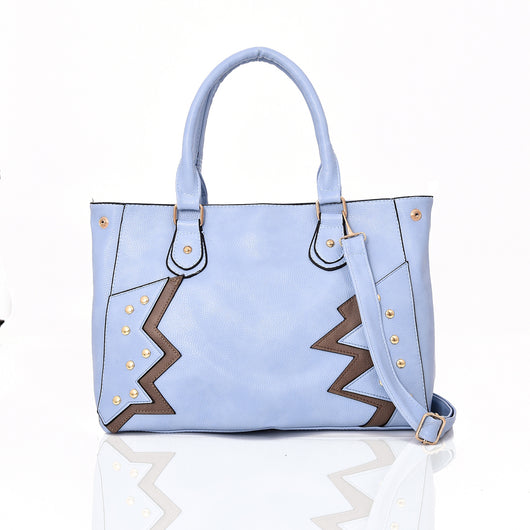 Elodie Pattern And Stud Tote Bag - Light Blue image 1