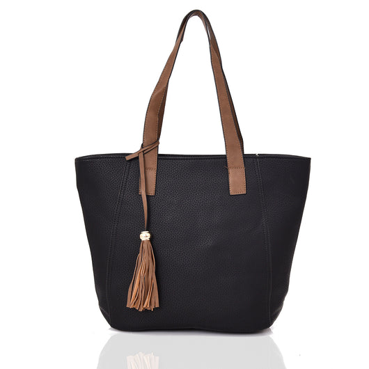 Poppie Tassel Shopper Bag - Black image 1