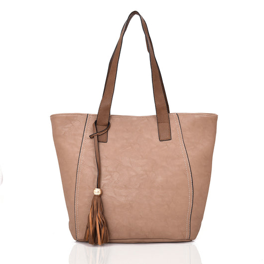 Poppie Tassel Shopper Bag - Light Khaki image 1