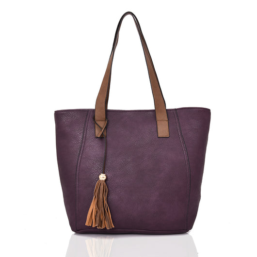 Poppie Tassel Shopper Bag - Purple image 1