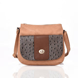 Carrie-Ann Ostrich Pocket Cross Body Bag - Beige image 1