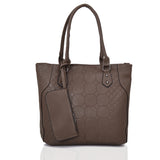 Brielle Textured Shopper With Purse - Dark Khaki image 1