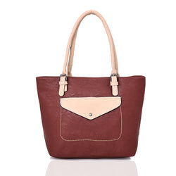Allegro Front Pocket Shopper Bag - Burgundy image 1