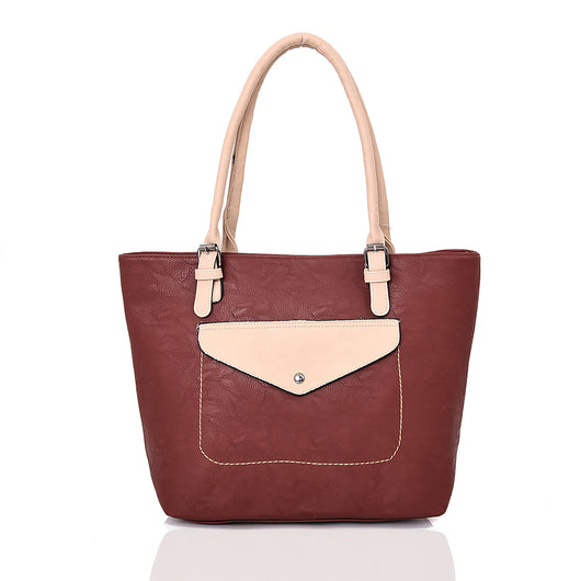 Allegro Front Pocket Shopper Bag - Burgundy image 1