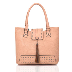 Irina Stud And Tassel Shopper - Beige image 1