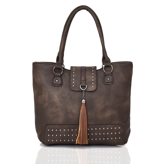 Irina Stud And Tassel Shopper - Brown image 1