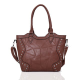 Marrie Studded Tote Bag - Red Brown image 1