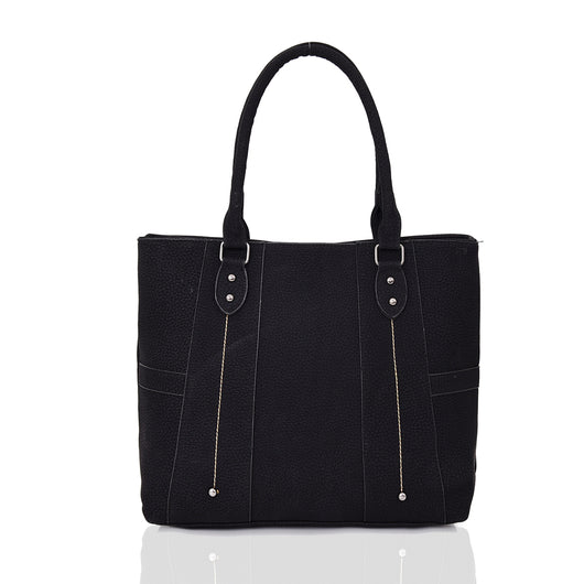 Lollie Stitch Panel Shopper Bag - Black image 1
