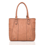 Lollie Stitch Panel Shopper Bag - Yellow Brown image 1