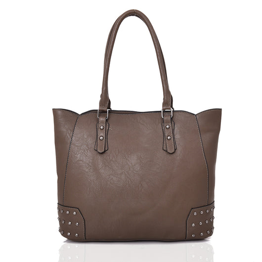 Britta Stud Tote Bag - Dark Khaki image 1