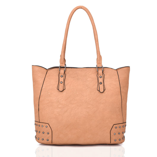 Britta Stud Tote Bag - Light Tan image 1
