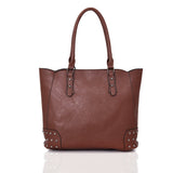 Britta Stud Tote Bag - Red Brown image 1