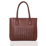 Antonella Laser Chop Tote - Red Brown image 1