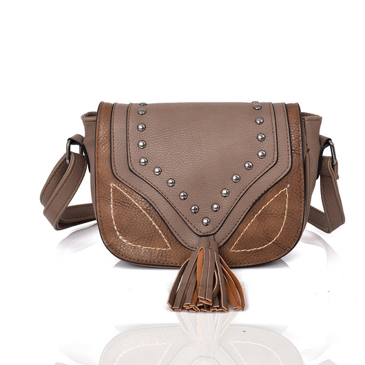 Natalya Stud And Tassel Cross Body - Khaki image 1