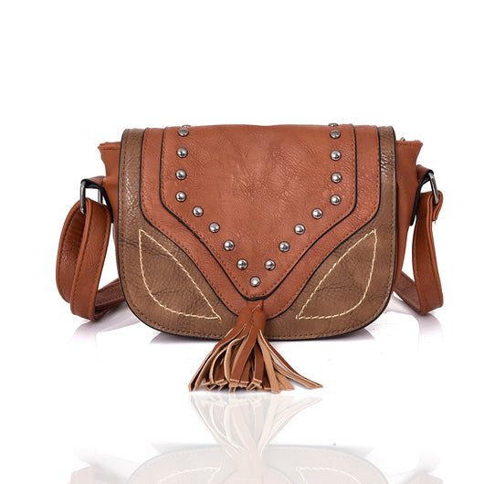 Natalya Stud And Tassel Cross Body - Yellow Brown image 1