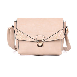 Valencea Stud Front Cross Body Bag - Beige image 1