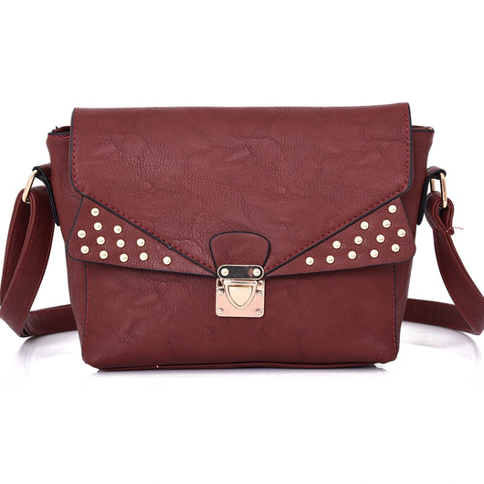 Valencea Stud Front Cross Body Bag - Red image 1