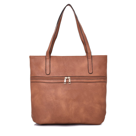 Philomeana Zip Shopper Bag - Red Brown image 1