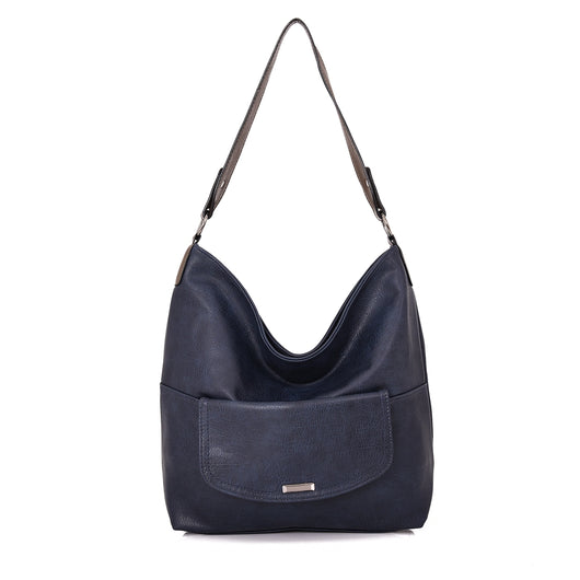 Terri Front Pocket Slouch Bag - Dark Blue image 1