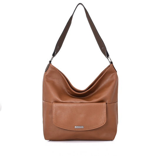 Terri Front Pocket Slouch Bag - Tan image 1
